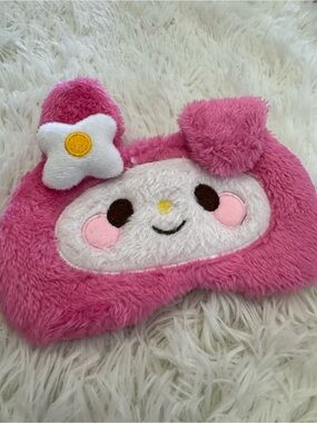 My Melody Plush m with Flower Accent sleep eye mask blackout blindfold